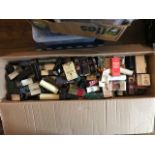 Large box of assorted empty miniature whisky bottle boxes