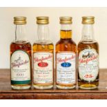 Four miniature Glenfarclas including 1990, 10 year, 12 year, 25 year (4)