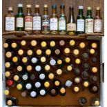 Approximately 77 rare whisky miniatures including Little Mill, Laphroaig, Bladnoch, Blair Atholl,