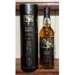 A bottle of Iona Abbey Speyside single malt whisky, 12 years, specially bottled for Historic