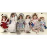 Collectors Dolls: Hamilton Jessica, Hamilton Rebecca, NJSP Skater, along with three others. (6)