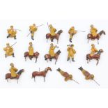 A collection of early 20th Century terracotta figures of soldiers, some with damage (14)