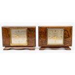 our walnut cased Elliot desk or  mantel clocks, second to third quarter 20th Century, two of