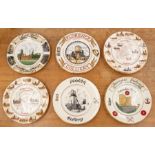 A collection of thirteen mining interest collectors plates, all stamped Edwardian fine bone china;