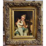 A.Mauve (French, dates unknown) Rustic artisan with boy Oil on panel, signed lower right, 40cm x