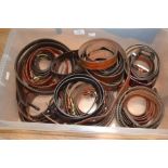 Twenty various recent vintage gentleman's brown and tan leather belts, approx 36-46" waist. (20)