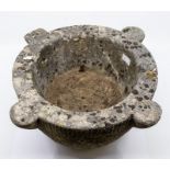 A 19th Century stone pestle bowl, large