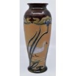 A Royal Doulton Lambeth vase depicting geese, Art Nouveau styling, stamped to the base, 223 Florence