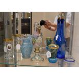 ** DO NOT REOFFER - SHAVOLIAN PURCHASED LAST MONTH **A Bohemian blue flashed decanter bottle, late
