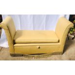 ***OBJECT LOCATION BISHTON HALL*** A Victorian design upholstered window sofa, scrolling ends on