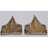 A pair of 19th Century cuff epaulettes, Continental, gold thread, oak and acorn design