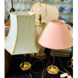 ***OBJECT LOCATION BISHTON HALL***A 20th Century brass lamp; others similar (5)