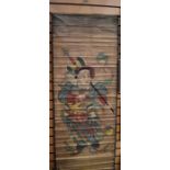 Late 19th Century watercolour wall hanging, possibly of a Chinese Immortal, size 180 x 70 cm, on