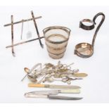 A collection of silver plate including: a Harrods A1 plate desk picture or photo easel; a Mappin