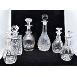 A collection of 19th and 20th Century glass decanters, plus cut Coraline style glass wares