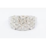 A 9k white gold and diamond cluster ring, total diamond weight approx 2.50cts, ring size U, total