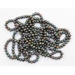 A freshwater peacock pearls single strand necklace, fitted with approx 330 baroque pearls, each