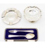 A collection of silver ware comprising The Greenshields Trophy 1952, Hendon Golf Club ashtray, a
