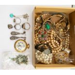 A collection of costume jewellery to comprising silver items to include a turquoise heart pendant