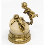 Carl Kauba bronze and white marble late 19th to early 20th Century, copy of the original from 1866-