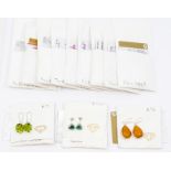 Earrings - a pair of yellow chalcedony and silver earrings, gross weight approx 8.4gms; a pair of