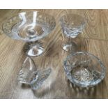 *** LOT WITHDRAWN*** Waterford Crystal jug, bowl, dishes, butterfly (6)
