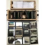 Collection of 38 magic lantern slides, to include three of the Panama Canal (one showing a family