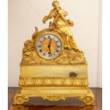 A French gilt metal mantel timepiece,