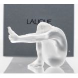 A Lalique Statuette Nu Tentation, frosted glass figure complete with original box