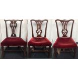 ***OBJECT LOCATION BISHTON HALL***  Three various George III and later mahogany side chairs, in