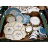 A collection of ceramics comprising a Shelley Pole Star part tea service with three cups, five