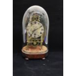 A late 19th early 20th Century Pratt of Nottingham skeleton clock in dome, Roman numerals,