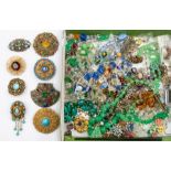 Costume jewellery - bead necklaces, rings, brooches, etc