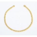 A yellow metal panther style link necklace, stamped 750, approx 78.4gms, approx 40cm long