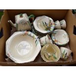 A Burleigh Ware Riviera pattern tea set for six, including teapot, milk, sugar, cups, saucer,