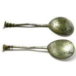 Post Medieval Seal Top Spoon. Circa 16th century AD. Copper-alloy, 168 x 49 mm. A complete silver or