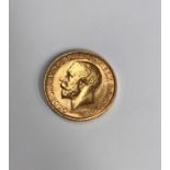 George V, Full Sovereign 1914. Condition, wear to high points with small scratches.