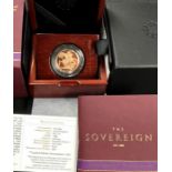 Royal Mint. ‘The Sovereign’ Gold Proof 2015 Fifth Portrait-First Edition. In Original case with