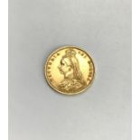 Victoria, Jubilee Half Sovereign 1887. Condition, wear to high points with small scratches to