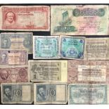 Coin and Banknote collection, includes Second World War Banknotes and a small amount of silver