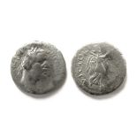 Pescennius Nigar Denarius. AD 193-217. Silver 2.17 grams. 17.21 mm. Laureate head right, [IMP]