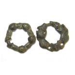 Medieval Brooches. Circa 13th-14th century AD. Copper-alloy, 15.96 - 17.73 mm. Two small medieval
