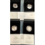 Royal Mint Silver Piedfort Proof &  normal proof £5 coins, includes 70th Anniversary of D-Day, The