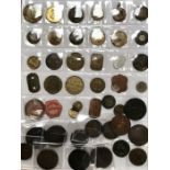 Large collection of token coins 18th century to 19th century.