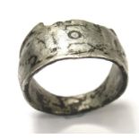 Roman TOT Ring. Circa 1st-4th century AD. Silver, 6.91 grams. 24.91 mm, internal: 19.90 mm. A