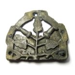Large Medieval Badge Pewter & Iron, 26.04 grams. 63.80 mm x 51.86 mm. A complete large medieval