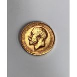 George V, Full Sovereign 1913, Condition, wear to high points with small scratches.