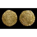 Henry VIII Gold Halfcrown. Third coinage, 1544-47 AD. Gold, 1.52 grams. 20 mm. Obverse: Crowned