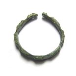 Medieval Ring. Circa 12th - 14th century AD. Copper-alloy, 3.10 grams. 24.97 mm. A medieval bronze