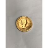 Elizabeth II 1966 full Sovereign. Condition, slight wear to high points with very small scratches to